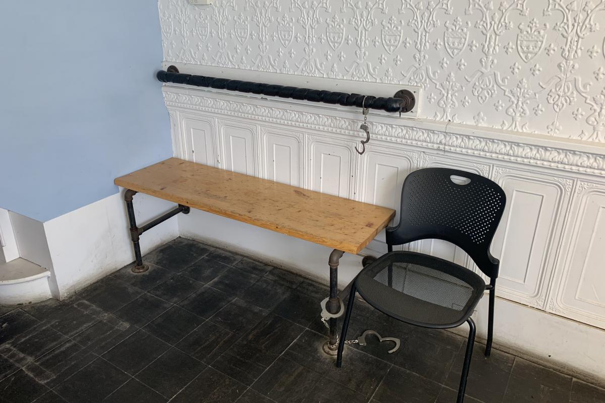 bench and chair for detention in Police Station