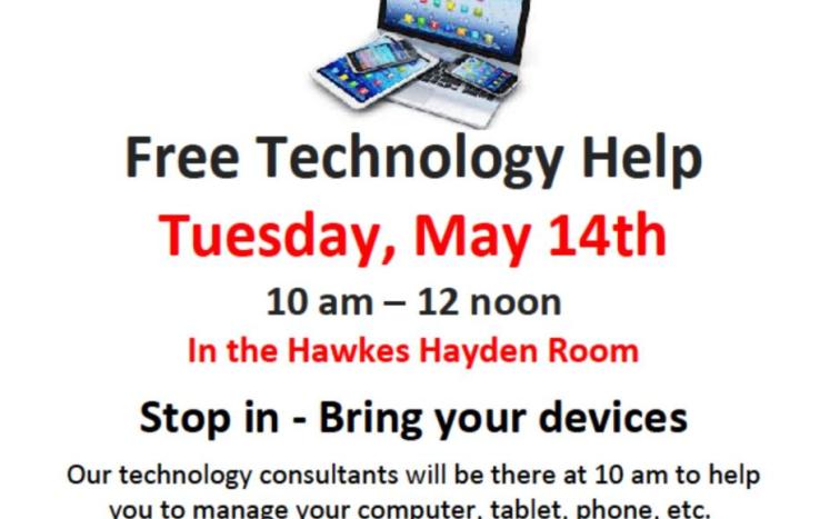 Technology help, seniors, Meekins Library